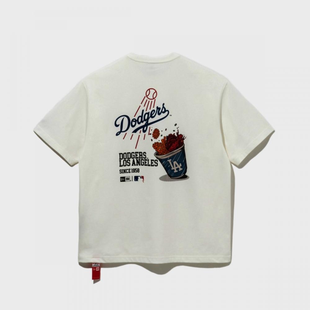 New Era Mlb La Dodgers Cheering Food T shirT Off whiTe 14536500