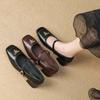 P958-17 shallow single shoes women's 2025 autumn new French commuter versatile one-word belt Mary Jane small leather shoes