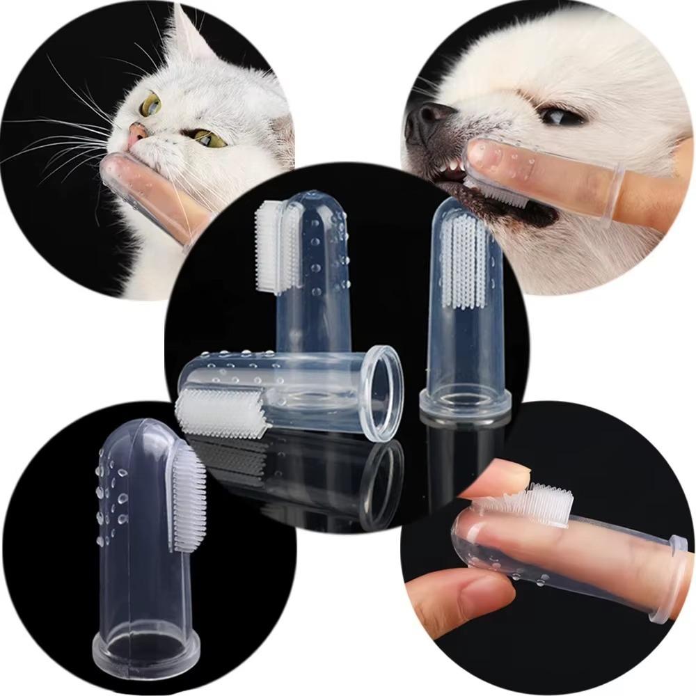 Soft Silicone Pet Finger Toothbrush for Dogs and Cats Teeth Cleaning Comes with Case Ideal for Pet Owners Great Teeth Care Tool