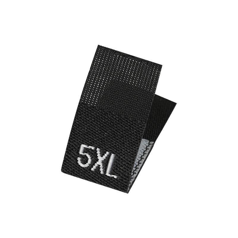 In-Stock Universal Size Label: Black & White Folded Tide Brand Woven Size Numbers for Men's & Women's Clothing