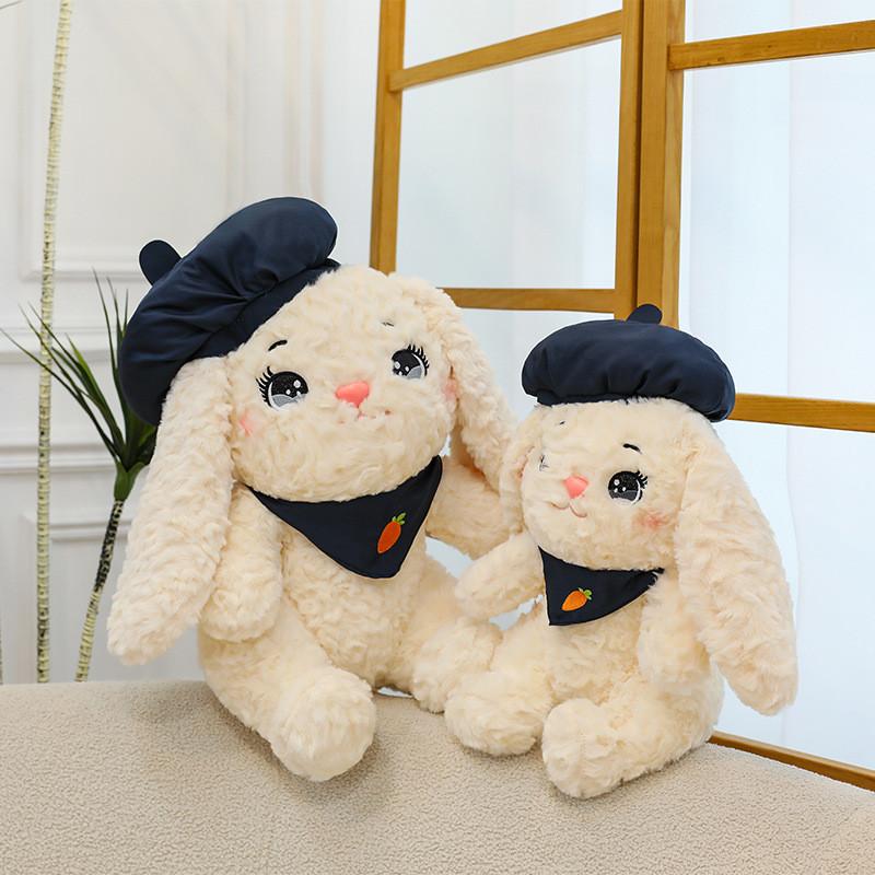 Beret Cartoon Cute Rabbit With Carrot Pattern Scarf Plush Toy Children For