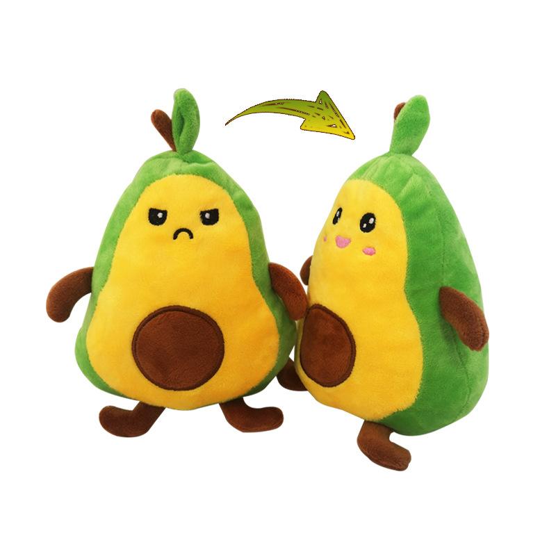 Reversible Avocado Plush Toy Soft Fruit Pillow Doll for Baby Girl Birthday Christmas Gifts