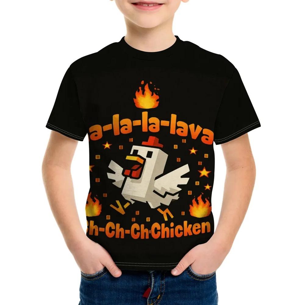 summer Fashionable Comfortable Soft Children's Top Cartoon  Animal Series 3d Round Neck Short Sleeve Leisure versatile Children's T-shirt