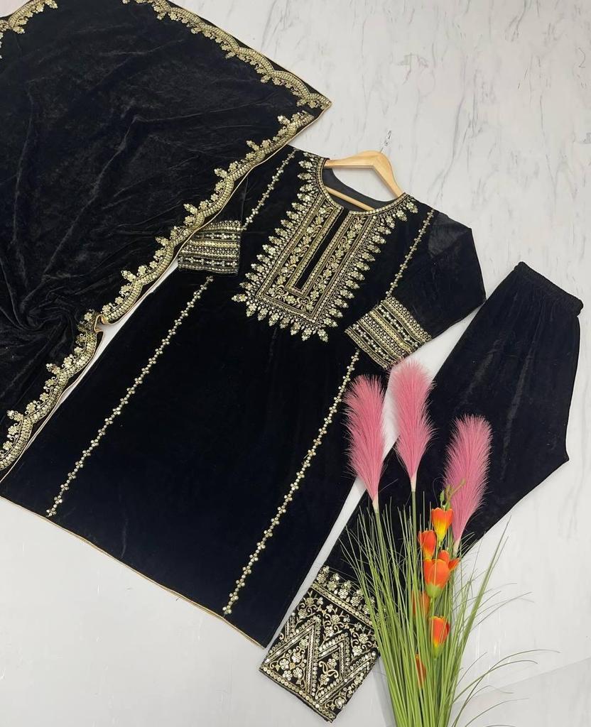 Indian Designer Party Wear Velvet Salwar Kameez Women Bollywood Pakistani Salwar Suit Dress