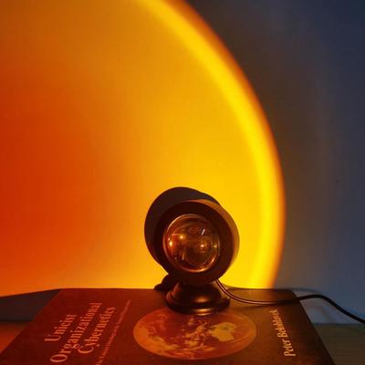 Neue LED-Sonnenuntergangs-Projektorlampe USB 360° Drehung Nachtlicht Umgebungsbeleuchtung Heimdekoration