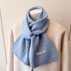 2025 New Luxury Winter Warm Knitted Scarf Women Korea Styles Solid Color Simple Scarves Shawls Lady Soft Wraps Neckerchief