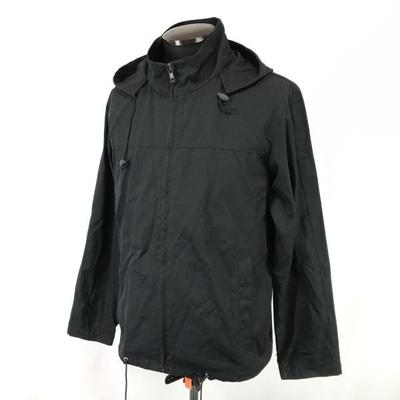 2way Zip-Up Mountain Parka Men’s Size 2 M Black Detachable Hood Outer Jacket(USED)