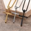 Stainless Steel Baseball Necklace For Men Women Punk Cross Pendant Titanium Steel Chain Fashion Sports Jewelry Gift