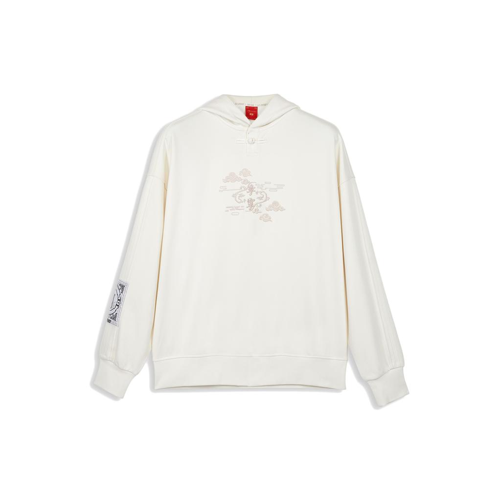 Li Ning X Palace Museum Embroidered Pattern Casual Sports Hoodie Unisex Hoodies Cloud-White AWDQA67-1
