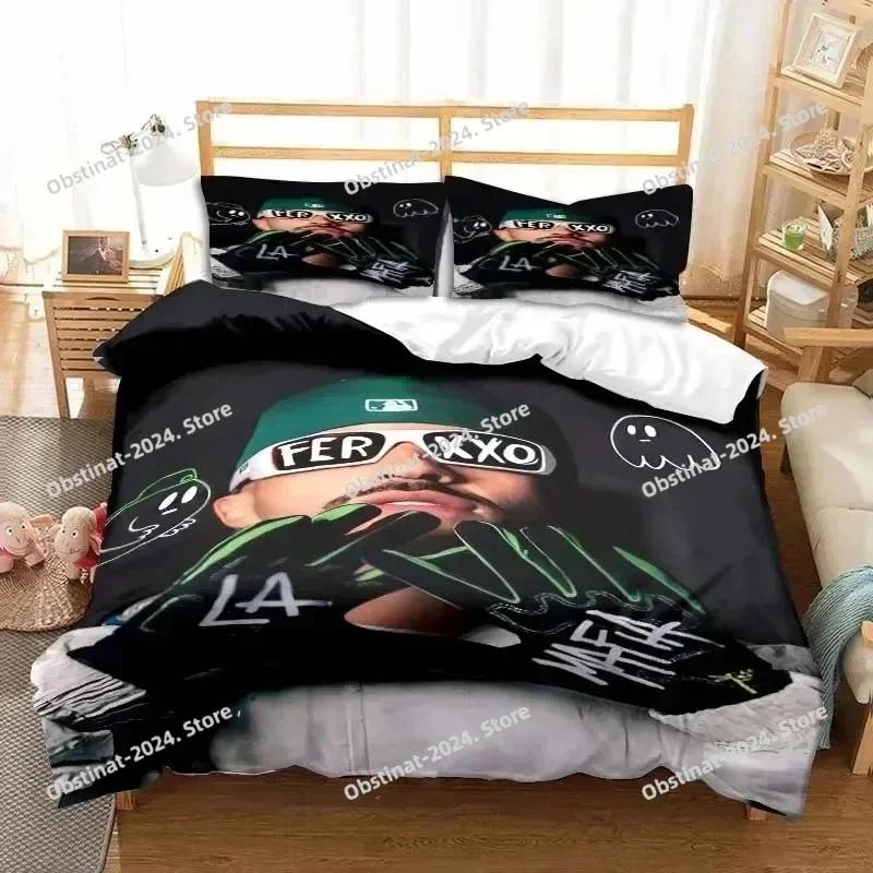 Fashion Ferxxo Feid Rapper Bedding Set Print Single Comforter Quilt Bed Cover Duvet Cover Pillow Case 3 Pieces Kids Adult Size