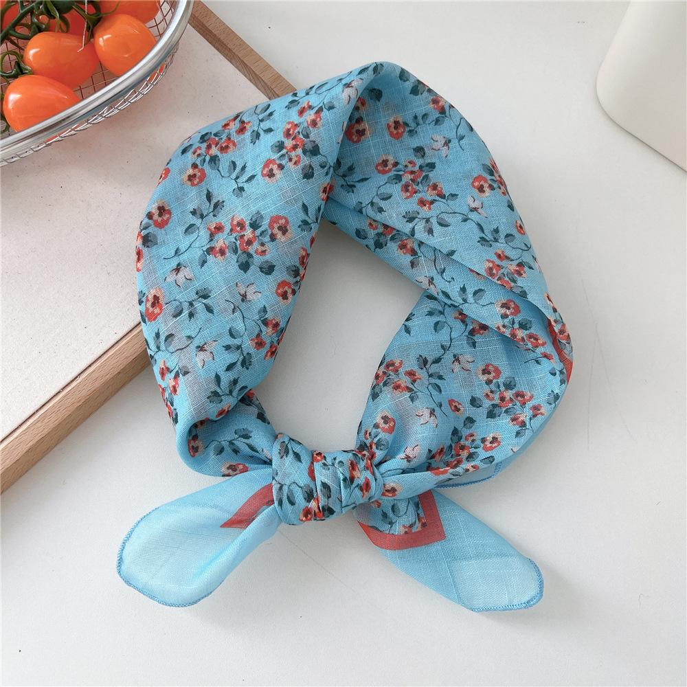 Fashion Women Printing Cotton Linen Small Square Scarf Scarf Women's Versatile Paisley Scarf Head Band Hair Accessories