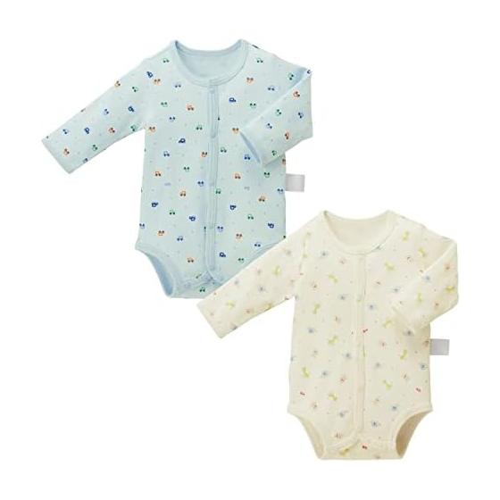 [MIKI HOUSE Hot Biscuits] Long sleeve body shirt set of 2 (front opening) 74-9936-572