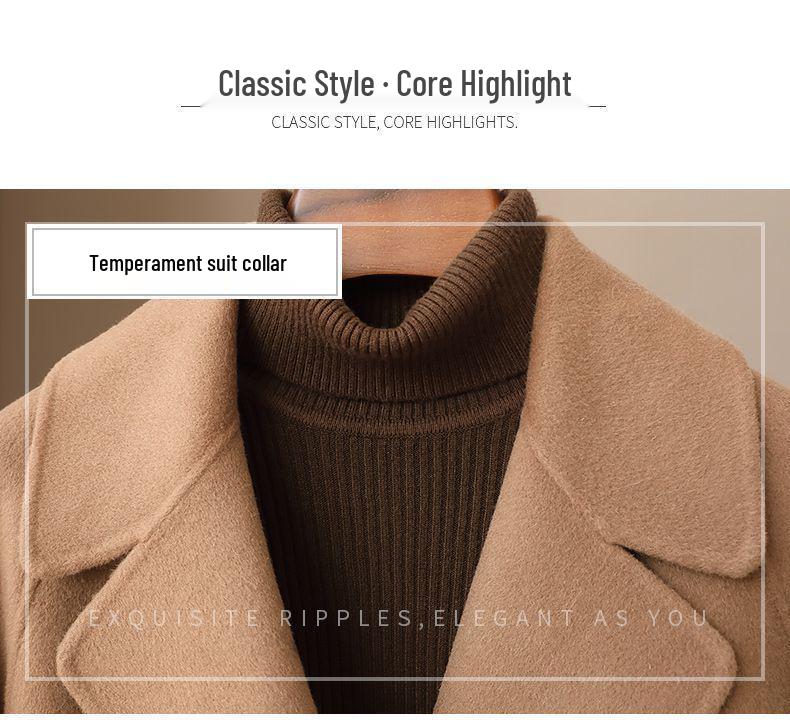 Women's Casual 10% Cashmere Wool Blend Coat - Spring 2026 Korean High-End Double-Faced Wool