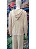 Autumn/Winter Cable Knit Hooded Zip-Up Top and Home Set for Women