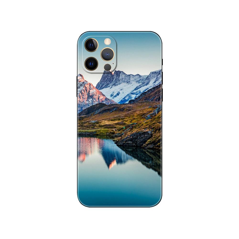 Mountains Lakes Scenery Phone Case for Iphone 5 5s 2020se 6 6s 7 8 Plus X 10 XR XS 11 12 13 Mini Pro MAX Black Tpu Back Cover