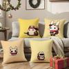 Cute Rabbit Dresses In Different Pillow Case Comfort Sofa Bed Silky Elegant Invisible Zipper Decorative Cushion Cover