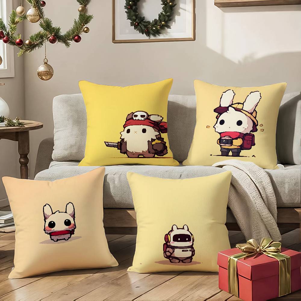 Cute Rabbit Dresses In Different Pillow Case Comfort Sofa Bed Silky Elegant Invisible Zipper Decorative Cushion Cover