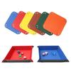 Solid Color Plain Weave Pu Leather Snap Buckle Foldable Four-corner Dice Anti-fold Small Basket Desktop Folding Corner Storage Tray