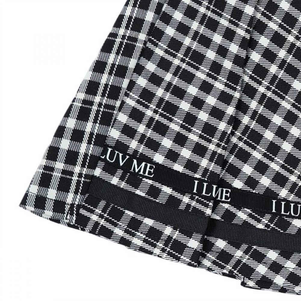 Tiffany Black Check Pleated Skirt T51kbs020