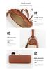 2025 Women's Genuine Leather and Canvas Handbag - Fashionable and Simple Lunch Box Bag