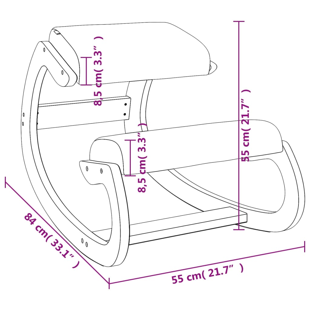 Vidaxl Silla de Rodillas, Marrón, 55X84X55 Cm, Contrachapado de Abedul