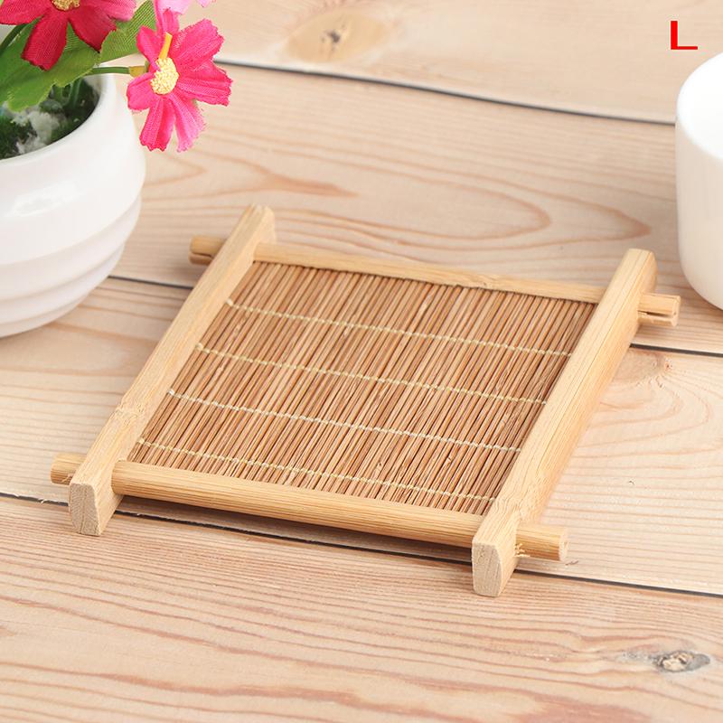 Bamboo Tea Cup Mat Wooden Coaster Tea Set Kitchen Accessories Pla Coaster