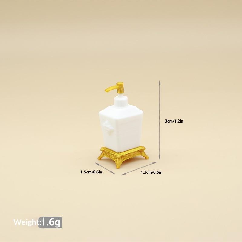 [Q]1/3Pcs Lotion Bottle & Soap Dish Mini Toothbrush Holder Model 1:12 Scale Dollhouse Miniature Bathroom Accessory Set