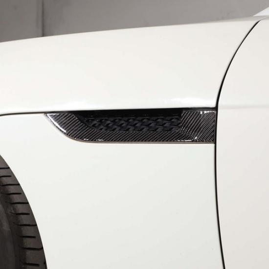 2 Stück Kohlefaser Seitenkotflügel Lüftungsschlitz Aufkleber Verkleidung Für Jaguar F-TYPE 2013-