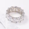 Exquisite fashion simple light luxury square zircon ring ring female versatile temperament commuter female ring