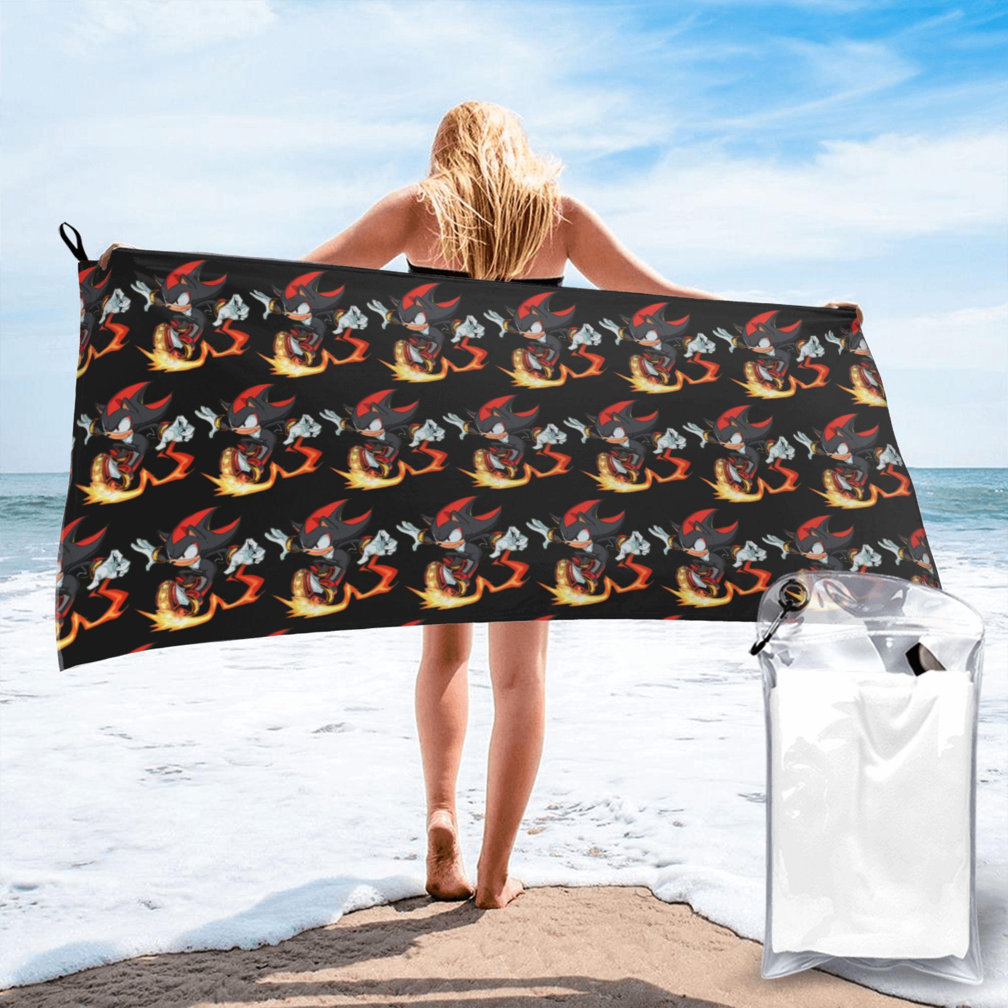 

Shadow The Hedgehog fire Beach Towel Soft Microfiber Quick Dry Absorbent Quick Towels For Mountain Climbing W30*H60(CM)