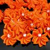 10Pcs Handmade Small Satin Flowers Fabric Rhinestone Flower Appliques For Sewing Craft Wedding Decorations 2.8cm