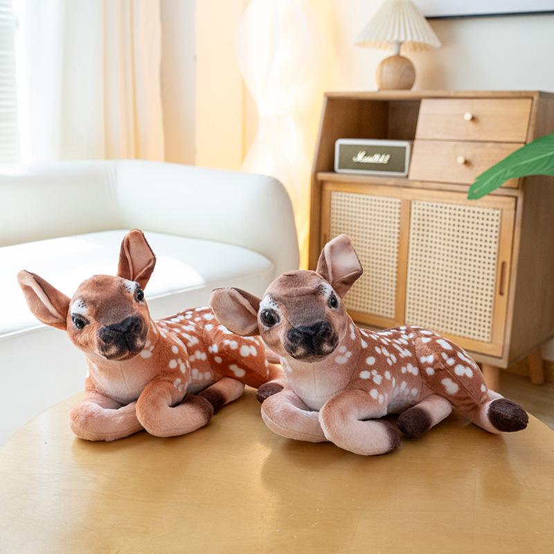 Cute simulation deer doll plush toy elk sika deer doll children's soothing doll