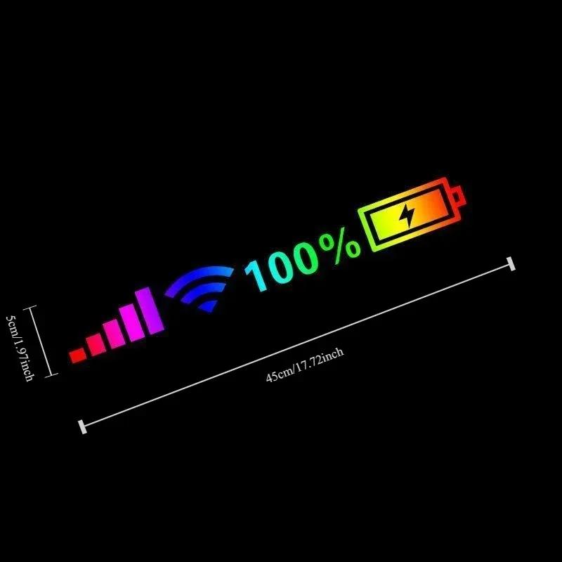 Vtipné reflexní samolepky na auto s ukazatelem úrovně baterie WiFi Barevná dekorace Loga Samolepky na karoserii Zadní sklo auta Auto samolepka