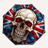 British Flag Stained Skull  DecorUmbrella, Portable 3-Fold Compact Umbrella,Christmas Gift ES640