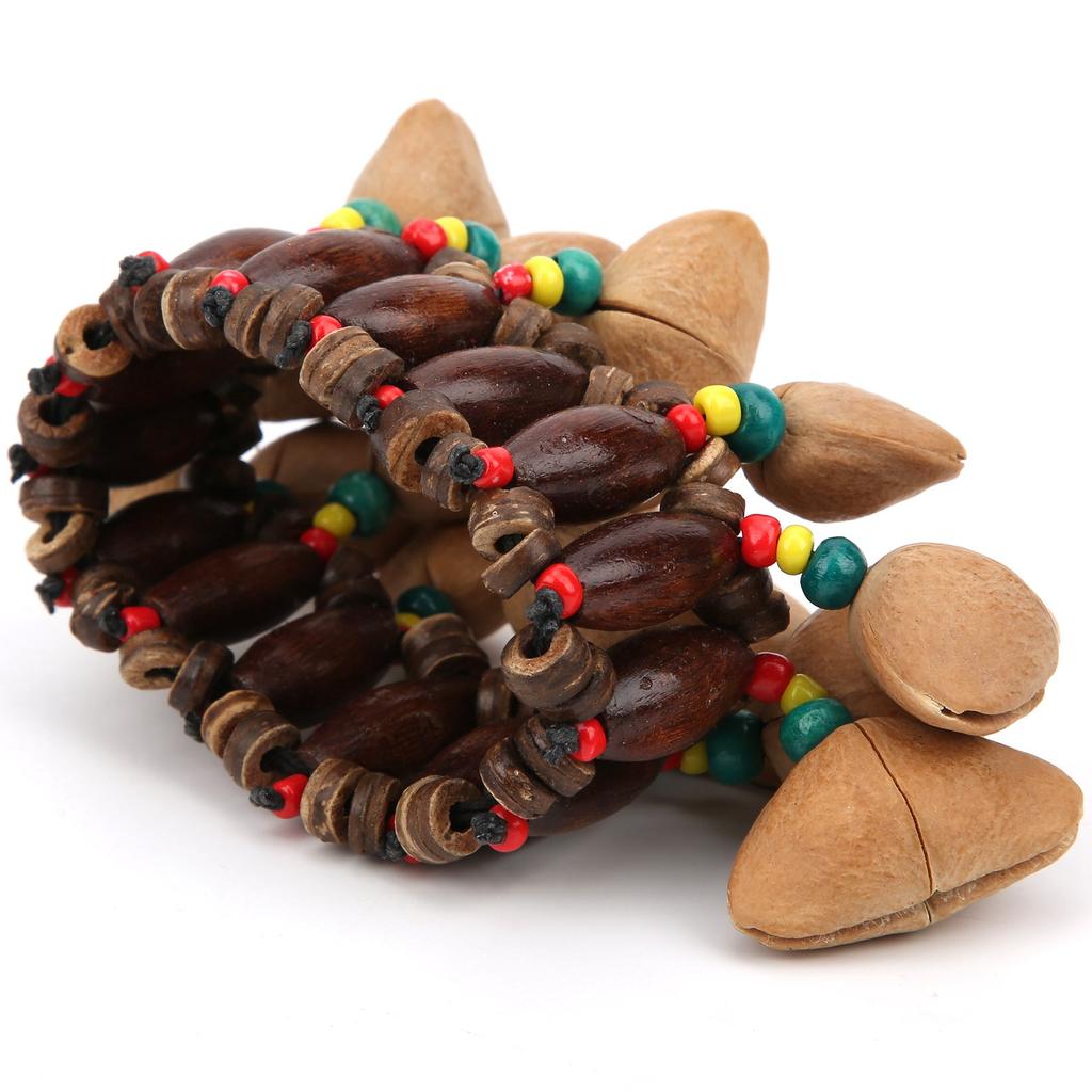 African Drum Bracelet HandMade Nut Shell Handbell Percussion Musical Instrument Supplies