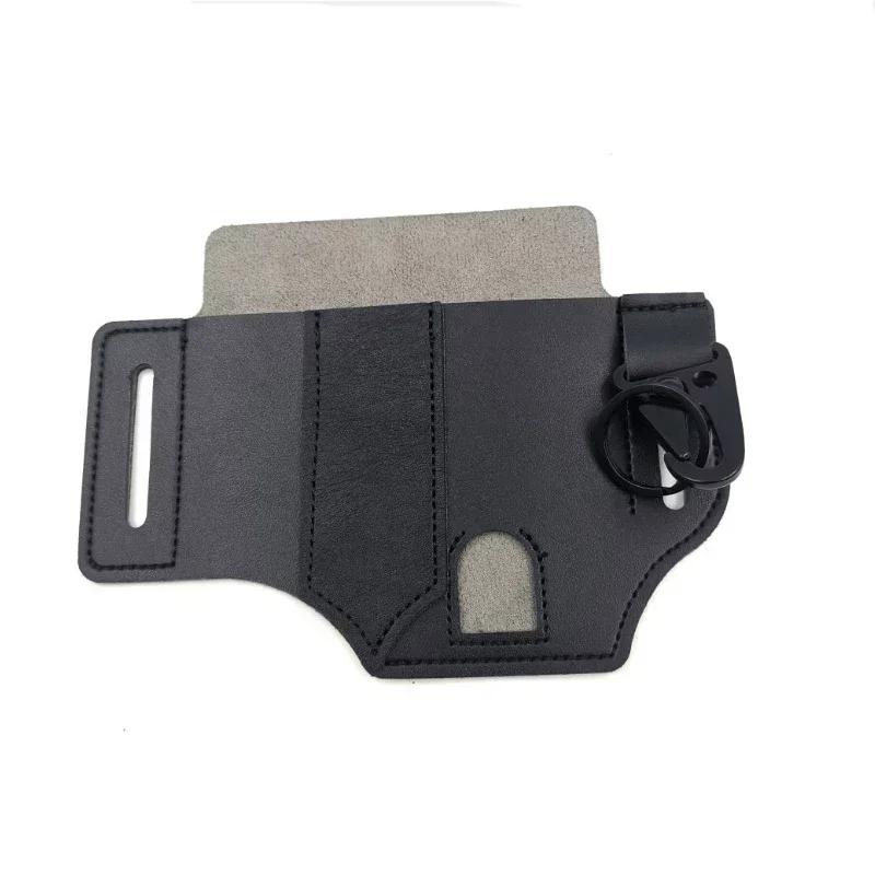 1pc Tool Pocket PU Multifunctional Storage Wear Resistant Durable Retro Outdoor Sports Pocket Tool Leather Case Flashlight Cover