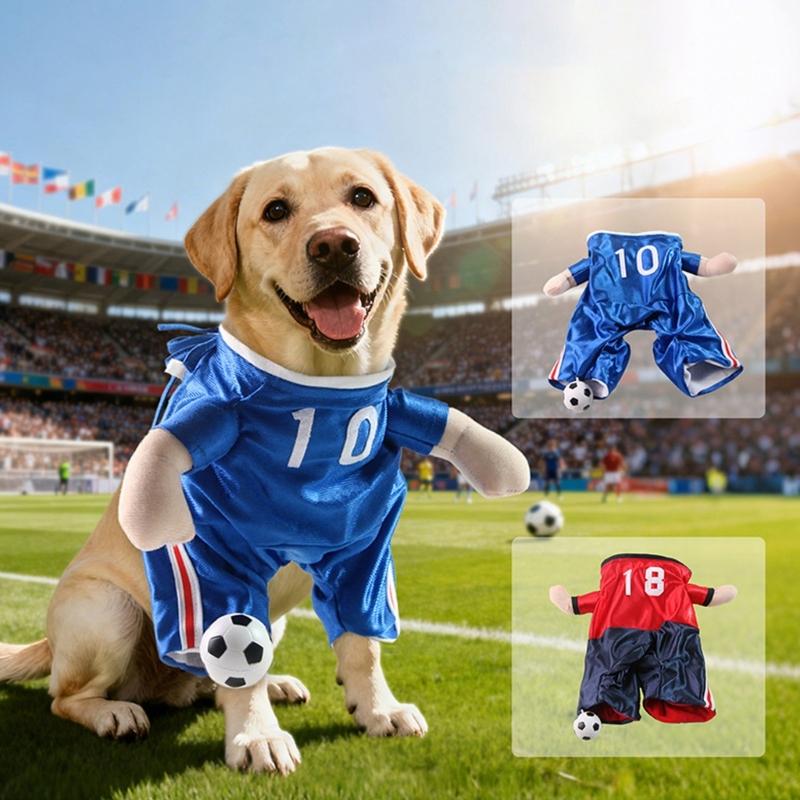 Lustiges Sportler-Fußballer-Kostüm für Hunde Haustier Urlaubszubehör Halloween Geeignet für Katzen und Hunde