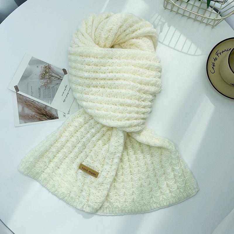 Wollstrickschal - Herbst/Winter Koreanischer Stil, Einfarbig, Vielseitiges Rot, Hochwertiger Nackenwärmer für Damen
