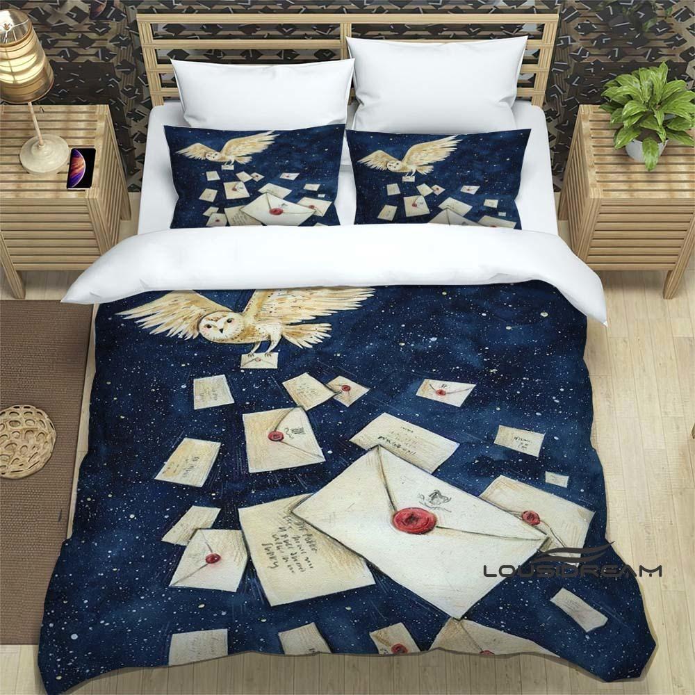 Cute Cartoon Owl Bedding Set (Duvet Cover & Pillowcases) — Perfect for Boys' and Girls' BedroomsCustomizable