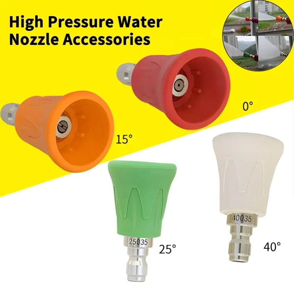Splash Proof Car Wash Nozzle 0° 15° 25° 40° Washer Tips Portable High Pressure Water Spray Nozzle
