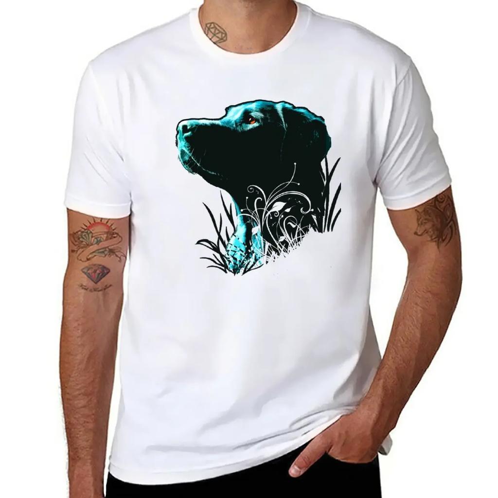 Black Labrador T-Shirt blanks summer top Aesthetic clothing mens graphic t-shirts anime