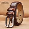 Men's Genuine Leather Belt with Alloy Buckle