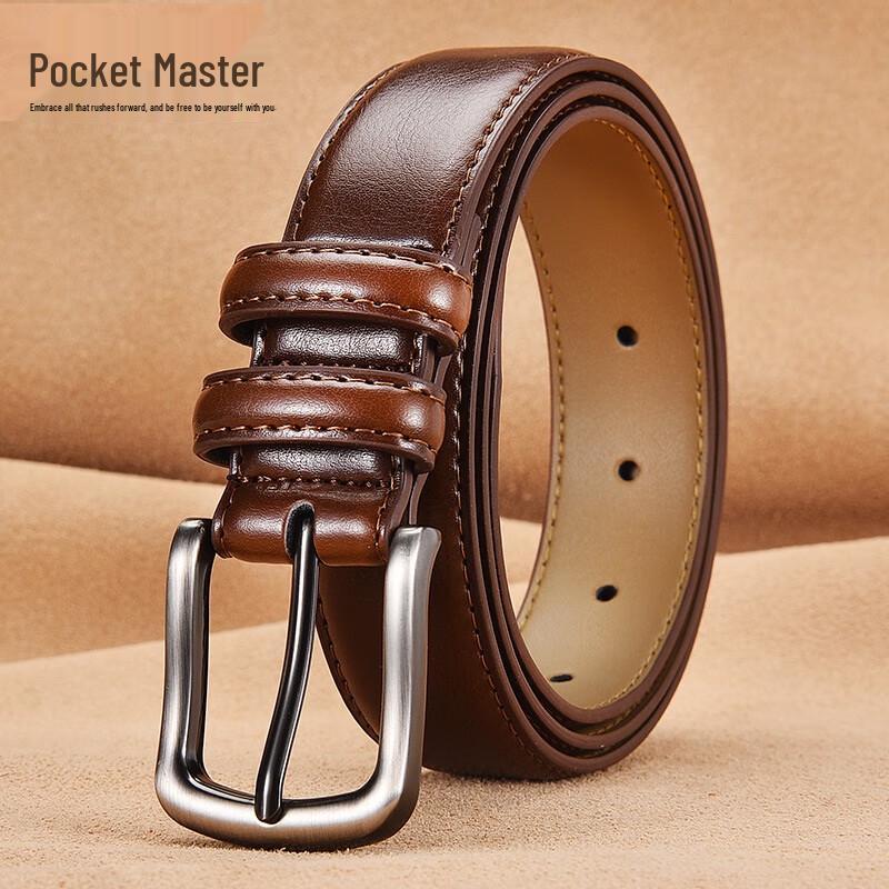 Men's Genuine Leather Belt with Alloy Buckle