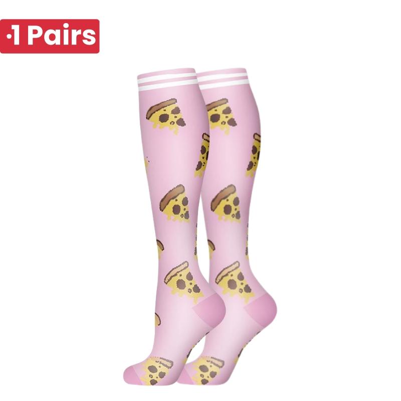 1 Pair Cute Cat Compression Socks Knee High 20-30 Mmhg Fit Medical Edema Diabetes Varicose Veins Running Sports Socks