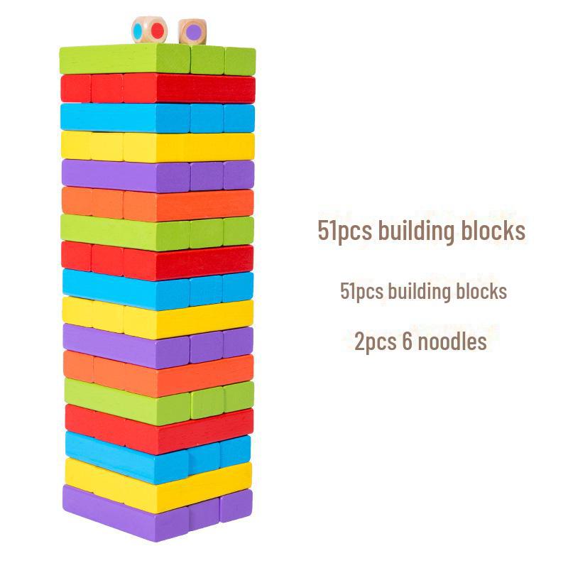 Solid Wood Stacking Blocks: Educational Parent-Child Puzzle Toy for Early Learning and Interactive Play