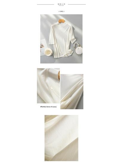 Puyuan 2025 Women's High Neck Merino Wool Base Layer - Classic Autumn/Winter Mid-Sleeve Essential