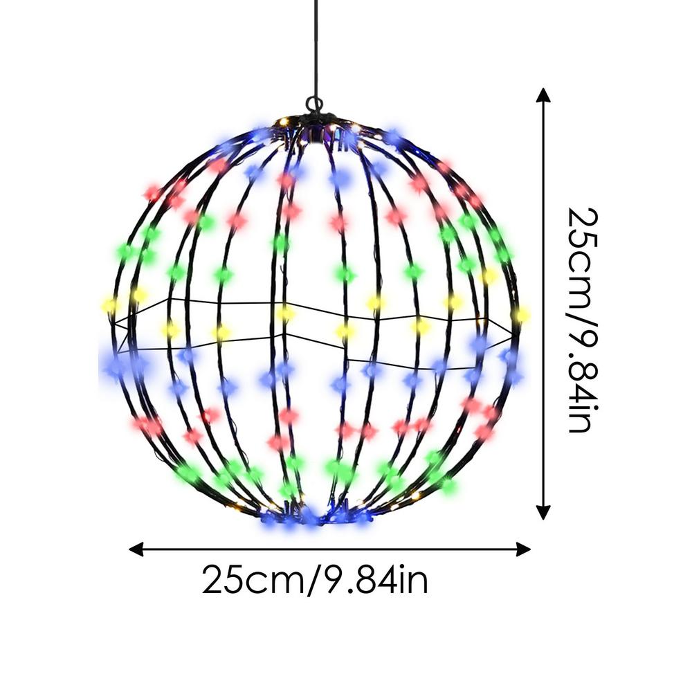 Kugel Beleuchtetes Display Weihnachtsdekoration Leuchtkugel LED-Beleuchtung Rahmen Große Kugel Lichter Lichterkette Für Veranda Terrassendekor