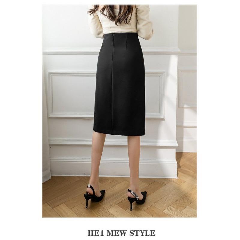 Fashionable Irregular Mid-length Skirt for Women in Spring New Temperament Sexy High Waist Hip-packing One-step Skirt