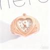 Stainless Steel Mini Finger Watch Heart Shaped Quartz Movement Watch  Fashion Accessories
