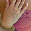 Elegant Women's Chain Ring and Bracelet Set with Versatile Finger Ornament
